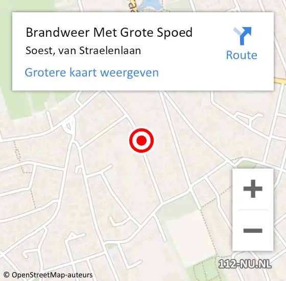 Locatie op kaart van de 112 melding: Brandweer Met Grote Spoed Naar Soest, van Straelenlaan op 12 juni 2021 12:00