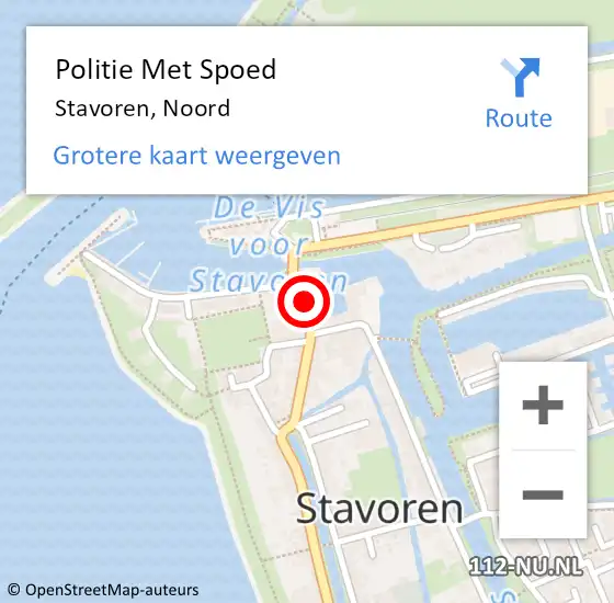 Locatie op kaart van de 112 melding: Politie Met Spoed Naar Stavoren, Noord op 16 oktober 2021 19:40