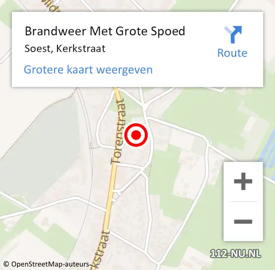 Locatie op kaart van de 112 melding: Brandweer Met Grote Spoed Naar Soest, Kerkstraat op 28 december 2021 13:23