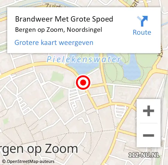Locatie op kaart van de 112 melding: Brandweer Met Grote Spoed Naar Bergen op Zoom, Noordsingel op 28 januari 2022 13:23