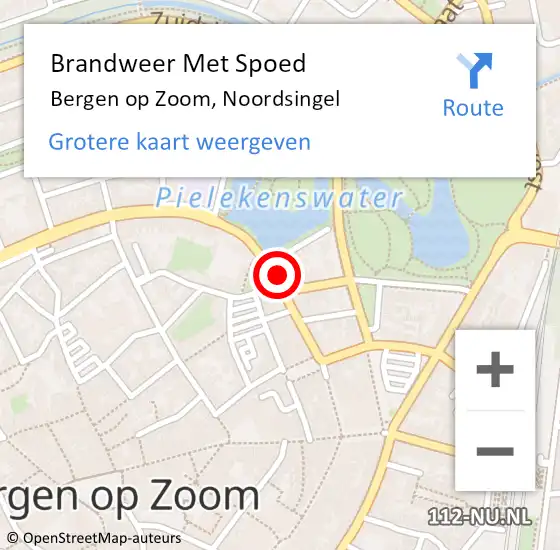 Locatie op kaart van de 112 melding: Brandweer Met Spoed Naar Bergen op Zoom, Noordsingel op 20 februari 2022 11:44