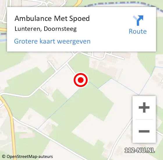 Locatie op kaart van de 112 melding: Ambulance Met Spoed Naar Lunteren, Doornsteeg op 26 mei 2022 08:52