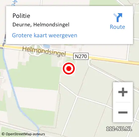 Locatie op kaart van de 112 melding: Politie Deurne, Helmondsingel op 26 juli 2022 17:22
