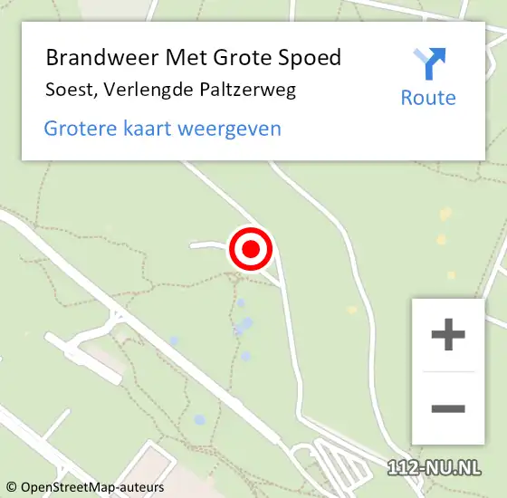 Locatie op kaart van de 112 melding: Brandweer Met Grote Spoed Naar Soest, Verlengde Paltzerweg op 16 augustus 2022 23:25