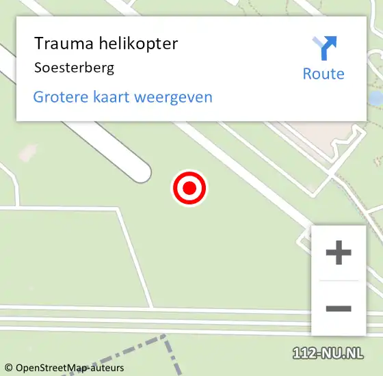 Locatie op kaart van de 112 melding: Trauma helikopter Soesterberg op 20 oktober 2022 12:49