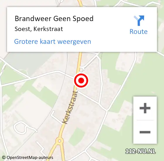Locatie op kaart van de 112 melding: Brandweer Geen Spoed Naar Soest, Kerkstraat op 14 november 2022 18:20