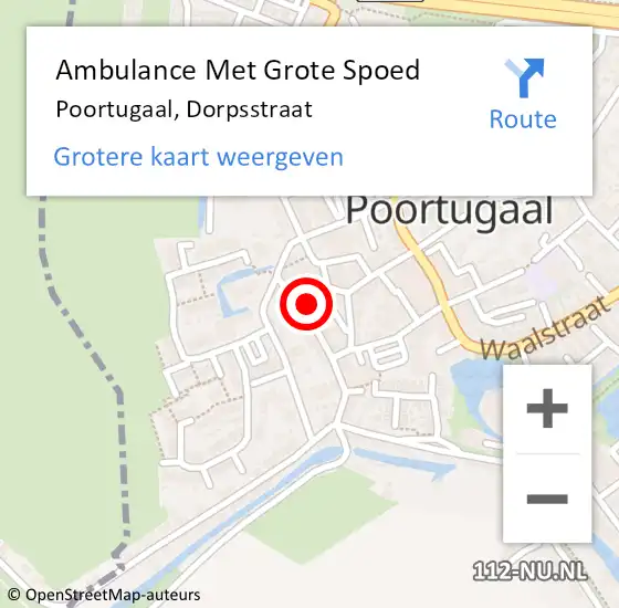 Locatie op kaart van de 112 melding: Ambulance Met Grote Spoed Naar Poortugaal, Dorpsstraat op 28 november 2022 17:54