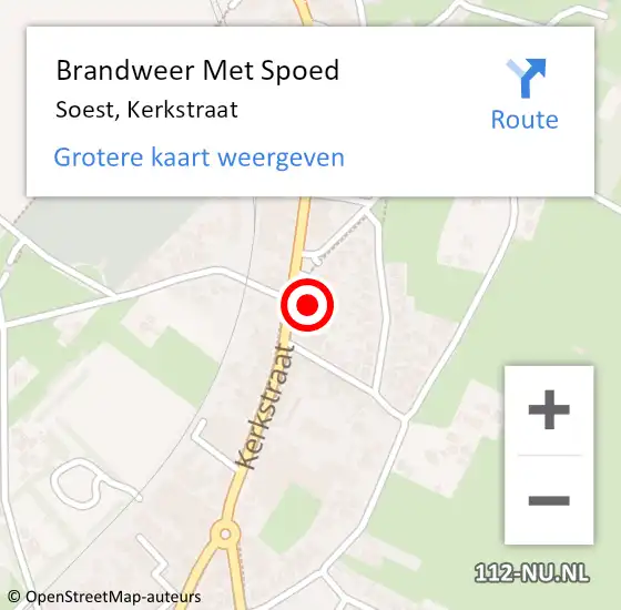 Locatie op kaart van de 112 melding: Brandweer Met Spoed Naar Soest, Kerkstraat op 20 januari 2023 10:59