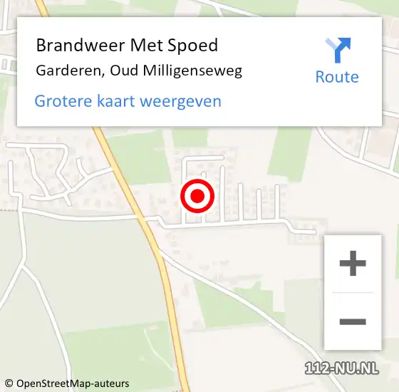 Locatie op kaart van de 112 melding: Brandweer Met Spoed Naar Garderen, Oud Milligenseweg op 5 februari 2023 12:12