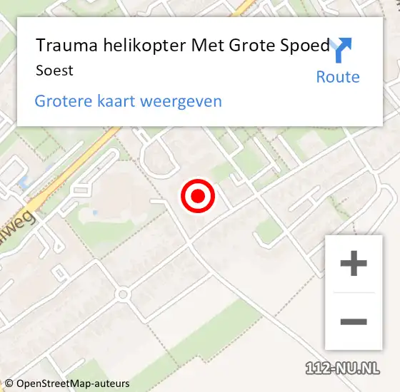 Locatie op kaart van de 112 melding: Trauma helikopter Met Grote Spoed Naar Soest op 27 maart 2023 11:16