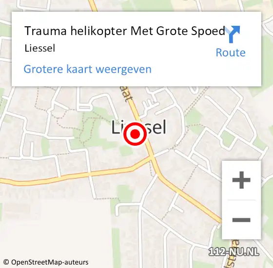 Locatie op kaart van de 112 melding: Trauma helikopter Met Grote Spoed Naar Liessel op 4 april 2023 10:36