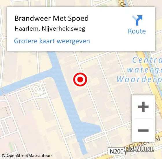 Locatie op kaart van de 112 melding: Brandweer Met Spoed Naar Haarlem, Nijverheidsweg op 26 april 2023 16:42