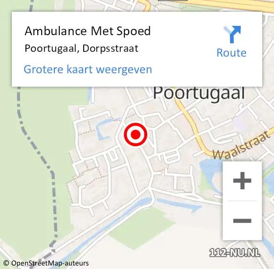 Locatie op kaart van de 112 melding: Ambulance Met Spoed Naar Poortugaal, Dorpsstraat op 28 mei 2023 22:07