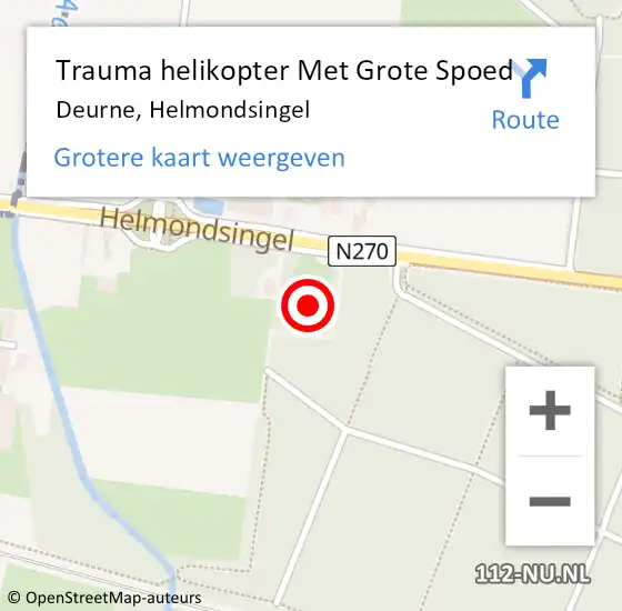 Locatie op kaart van de 112 melding: Trauma helikopter Met Grote Spoed Naar Deurne, Helmondsingel op 16 juni 2023 20:26
