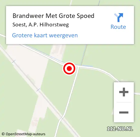 Locatie op kaart van de 112 melding: Brandweer Met Grote Spoed Naar Soest, A.P. Hilhorstweg op 25 juni 2023 02:35