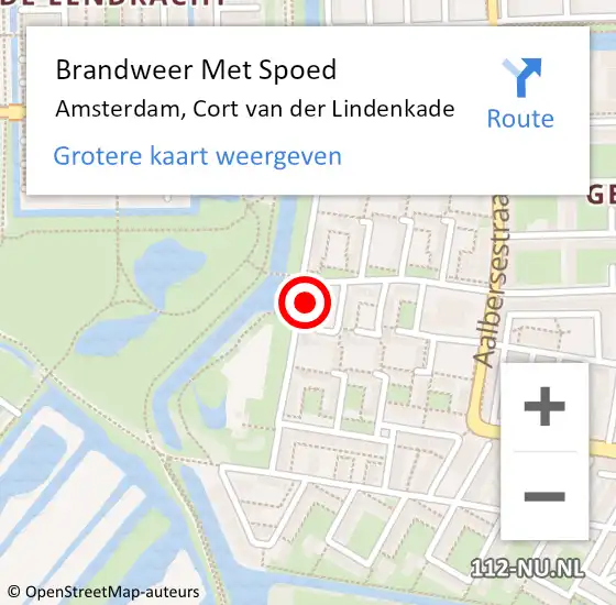 Locatie op kaart van de 112 melding: Brandweer Met Spoed Naar Amsterdam, Cort van der Lindenkade op 7 juli 2023 09:20