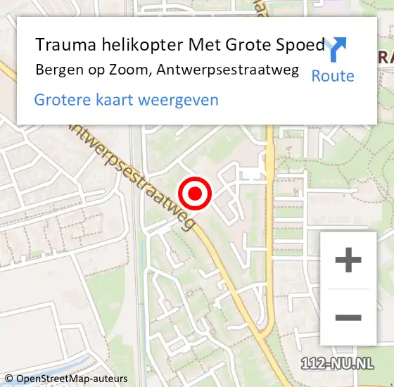 Locatie op kaart van de 112 melding: Trauma helikopter Met Grote Spoed Naar Bergen op Zoom, Antwerpsestraatweg op 3 augustus 2023 13:35