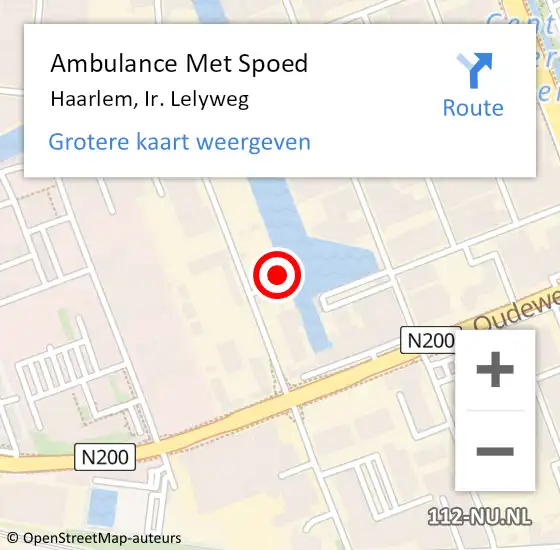 Locatie op kaart van de 112 melding: Ambulance Met Spoed Naar Haarlem, Ir. Lelyweg op 9 augustus 2023 14:23