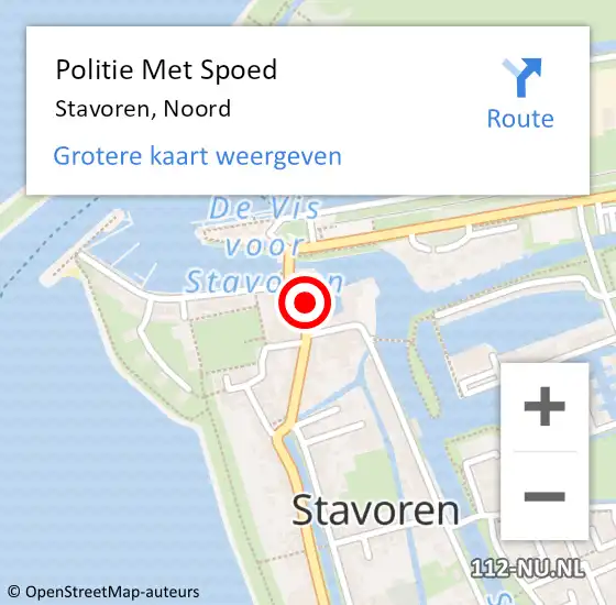 Locatie op kaart van de 112 melding: Politie Met Spoed Naar Stavoren, Noord op 22 augustus 2023 12:44