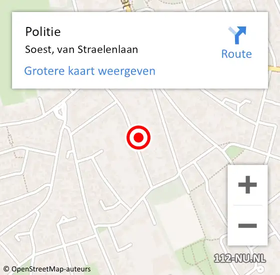 Locatie op kaart van de 112 melding: Politie Soest, van Straelenlaan op 10 september 2023 21:17