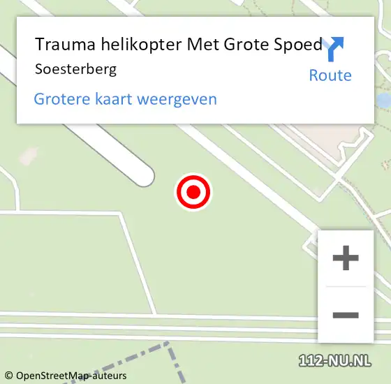 Locatie op kaart van de 112 melding: Trauma helikopter Met Grote Spoed Naar Soesterberg op 28 oktober 2023 12:56