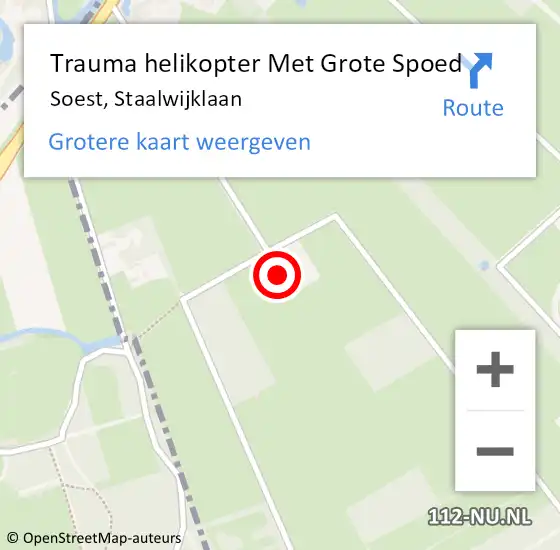 Locatie op kaart van de 112 melding: Trauma helikopter Met Grote Spoed Naar Soest, Staalwijklaan op 2 november 2023 10:51