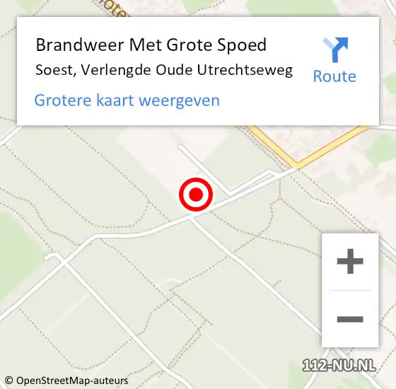 Locatie op kaart van de 112 melding: Brandweer Met Grote Spoed Naar Soest, Verlengde Oude Utrechtseweg op 7 november 2023 19:51