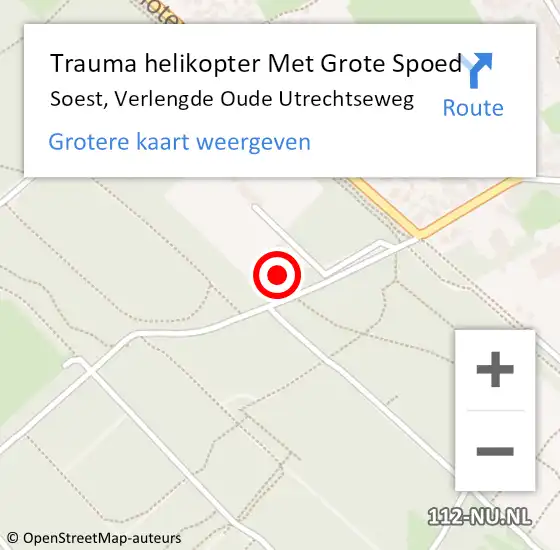 Locatie op kaart van de 112 melding: Trauma helikopter Met Grote Spoed Naar Soest, Verlengde Oude Utrechtseweg op 7 november 2023 19:52