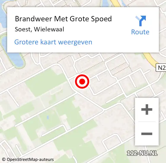 Locatie op kaart van de 112 melding: Brandweer Met Grote Spoed Naar Soest, Wielewaal op 24 november 2023 15:18