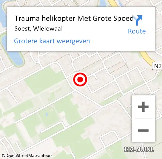 Locatie op kaart van de 112 melding: Trauma helikopter Met Grote Spoed Naar Soest, Wielewaal op 24 november 2023 15:19