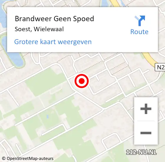 Locatie op kaart van de 112 melding: Brandweer Geen Spoed Naar Soest, Wielewaal op 24 november 2023 15:34