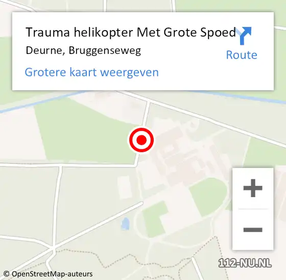 Locatie op kaart van de 112 melding: Trauma helikopter Met Grote Spoed Naar Deurne, Bruggenseweg op 7 december 2023 09:38