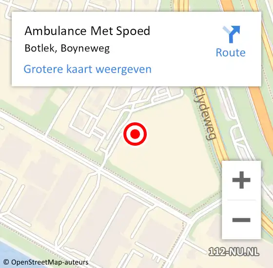 Locatie op kaart van de 112 melding: Ambulance Met Spoed Naar Botlek, Boyneweg op 24 december 2023 14:29
