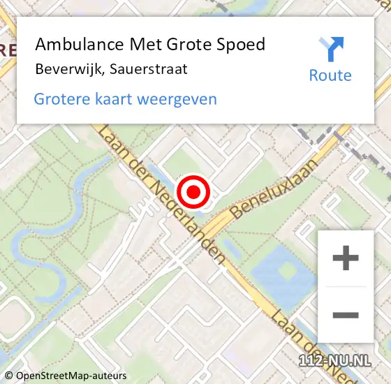 Locatie op kaart van de 112 melding: Ambulance Met Grote Spoed Naar Beverwijk, Sauerstraat op 20 januari 2024 06:07