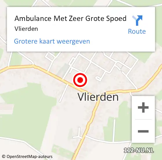 Locatie op kaart van de 112 melding: Ambulance Met Zeer Grote Spoed Naar Vlierden op 8 maart 2024 08:40