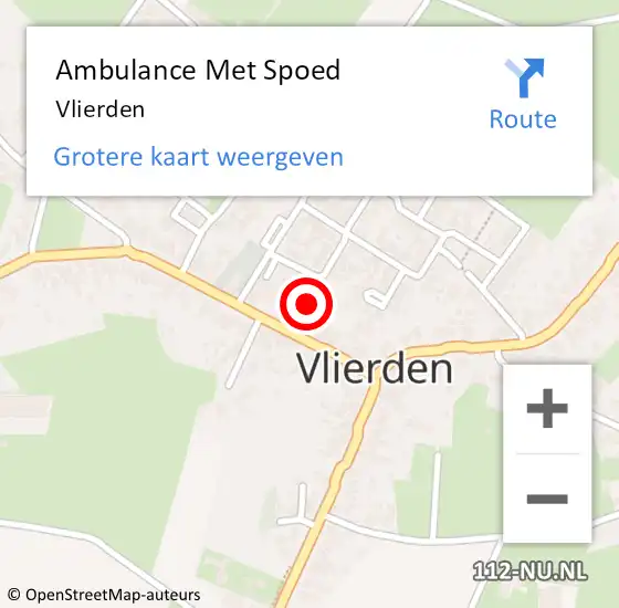 Locatie op kaart van de 112 melding: Ambulance Met Spoed Naar Vlierden op 11 maart 2024 14:45