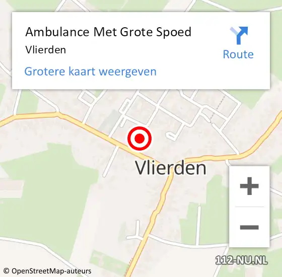 Locatie op kaart van de 112 melding: Ambulance Met Grote Spoed Naar Vlierden op 12 maart 2024 13:00