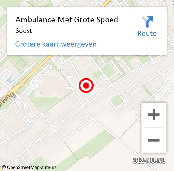 Locatie op kaart van de 112 melding: Ambulance Met Grote Spoed Naar Soest op 24 maart 2024 13:13
