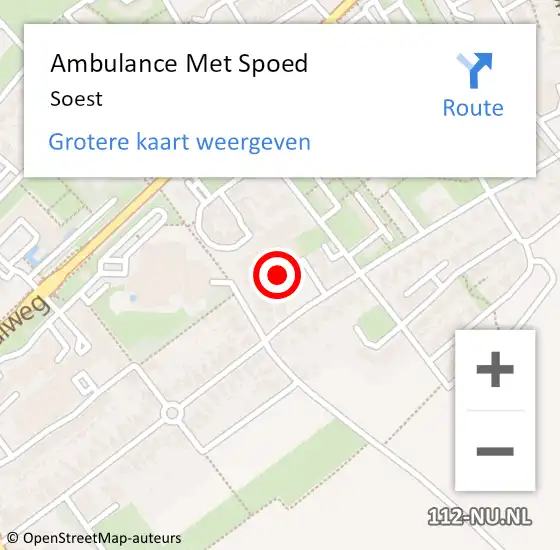 Locatie op kaart van de 112 melding: Ambulance Met Spoed Naar Soest op 24 maart 2024 15:04