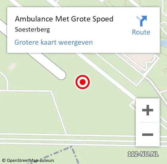 Locatie op kaart van de 112 melding: Ambulance Met Grote Spoed Naar Soesterberg op 26 maart 2024 06:00