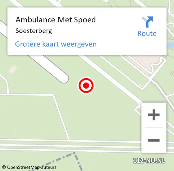 Locatie op kaart van de 112 melding: Ambulance Met Spoed Naar Soesterberg op 26 maart 2024 13:55