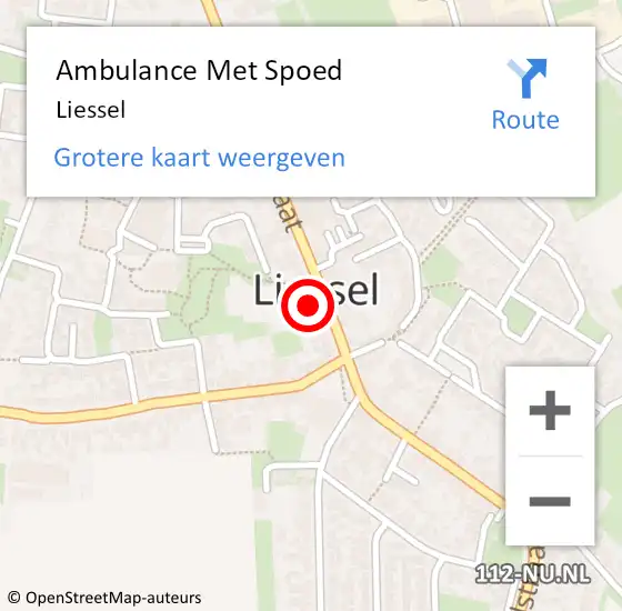 Locatie op kaart van de 112 melding: Ambulance Met Spoed Naar Liessel op 4 april 2024 15:11