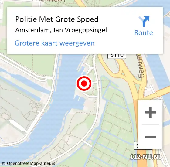 Locatie op kaart van de 112 melding: Politie Met Grote Spoed Naar Amsterdam, Jan Vroegopsingel op 4 april 2024 23:16