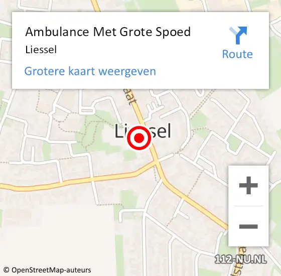 Locatie op kaart van de 112 melding: Ambulance Met Grote Spoed Naar Liessel op 7 april 2024 13:16