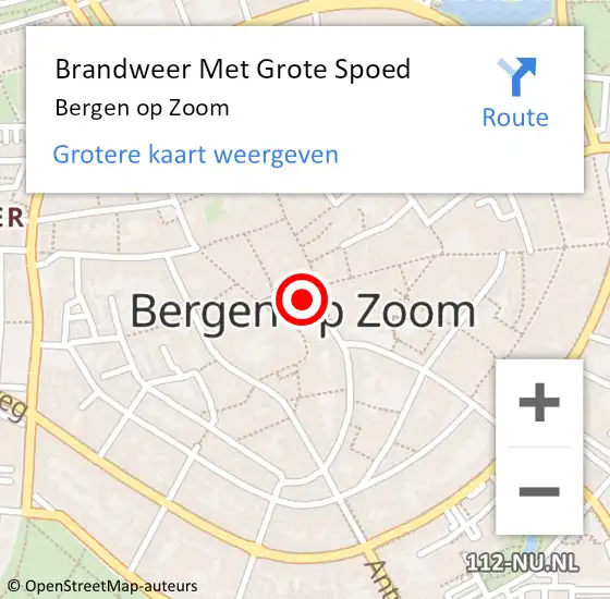 Locatie op kaart van de 112 melding: Brandweer Met Grote Spoed Naar Bergen op Zoom op 9 april 2024 16:31