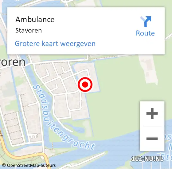 Locatie op kaart van de 112 melding: Ambulance Stavoren op 18 april 2024 11:16