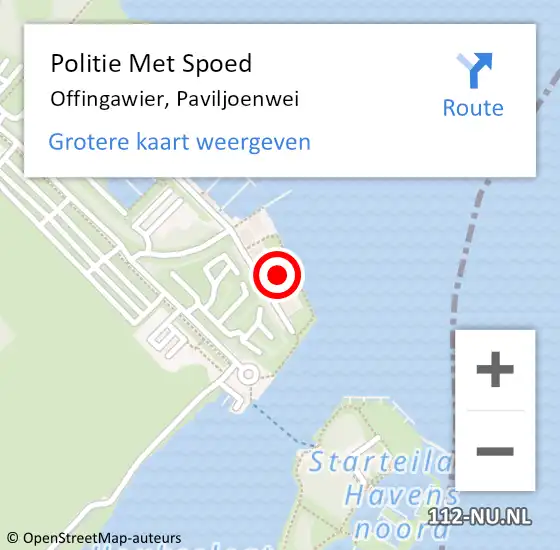 Locatie op kaart van de 112 melding: Politie Met Spoed Naar Offingawier, Paviljoenwei op 19 april 2024 10:25