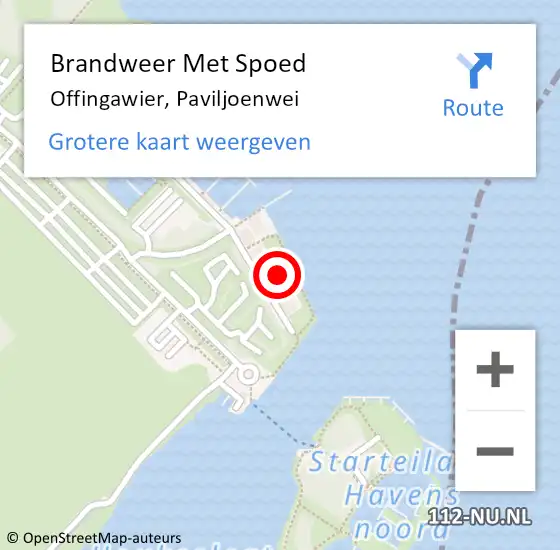 Locatie op kaart van de 112 melding: Brandweer Met Spoed Naar Offingawier, Paviljoenwei op 19 april 2024 10:26