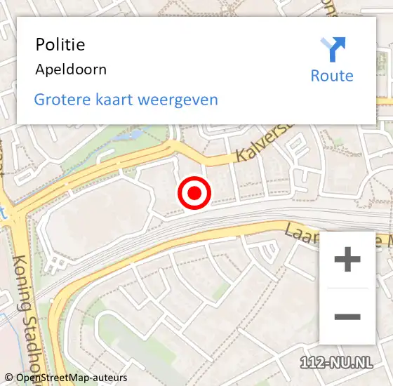Locatie op kaart van de 112 melding: Politie Apeldoorn op 19 april 2024 22:31