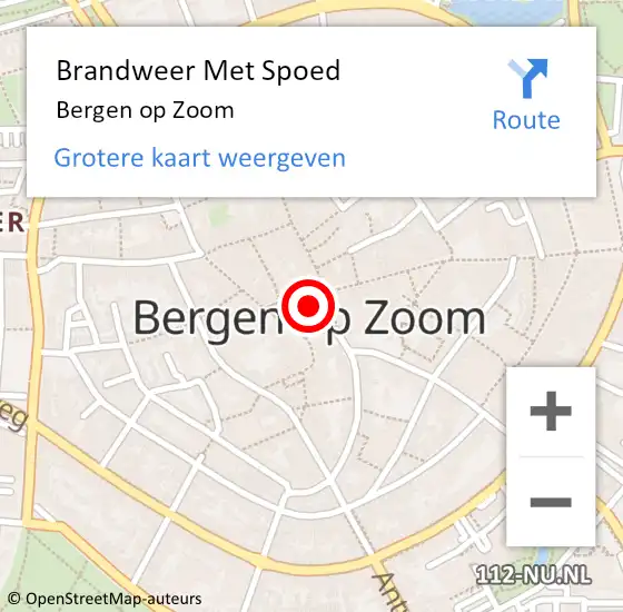 Locatie op kaart van de 112 melding: Brandweer Met Spoed Naar Bergen op Zoom op 22 april 2024 14:35